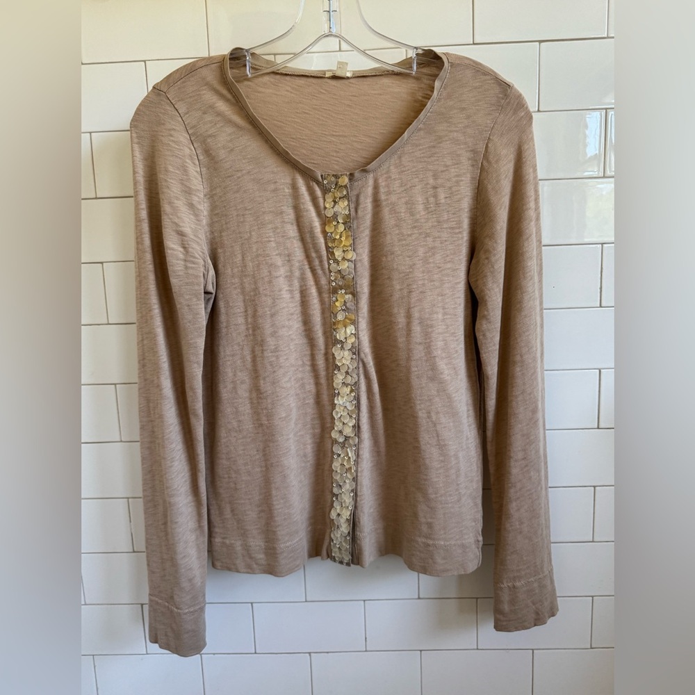 J. Crew Women's Tan Long Sleeve Cardigan Top Size S